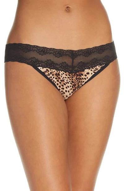 Shop Natori Bliss Perfection Thong In Leopard Print