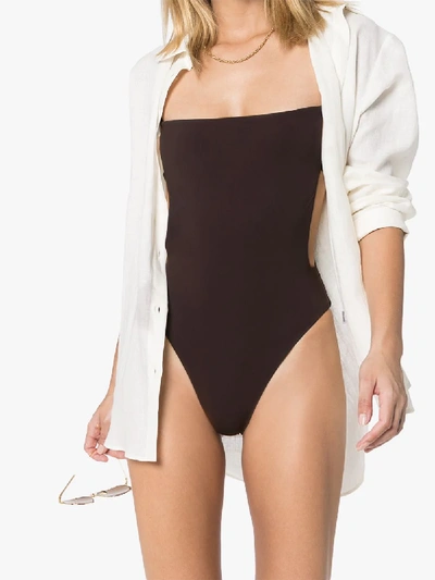 Shop Anemone Brown Cage Swimsuit