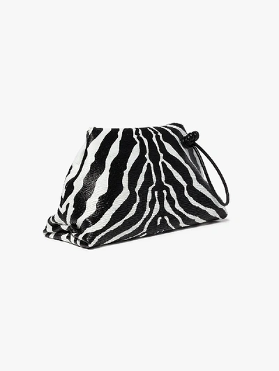 Shop Bottega Veneta Black Zebra Print Leather Envelope Clutch Bag