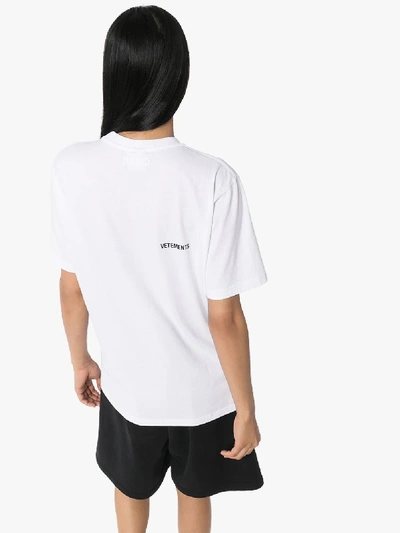 Shop Vetements Logo Print Oversized T-shirt In White