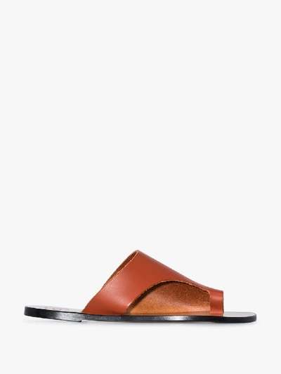 Shop Atp Atelier Rosa Leather Sandals In Orange