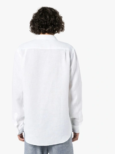 Shop Vilebrequin Long-sleeve Linen Shirt In White