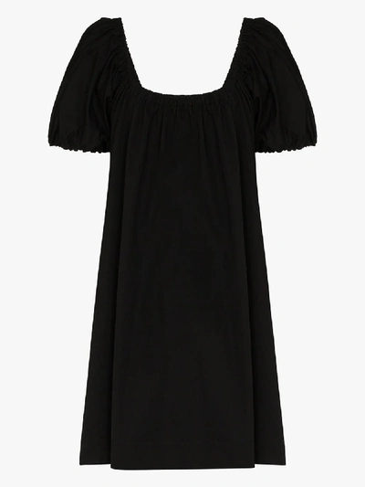 Shop Molly Goddard Honey Gathered Mini Dress In Black