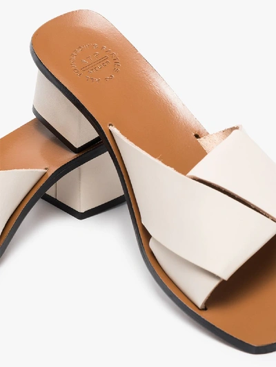 Shop Atp Atelier White Ostuni 45 Leather Wrap Sandals