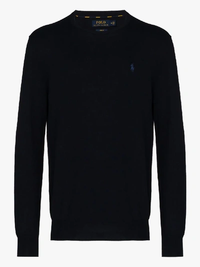 Shop Polo Ralph Lauren Polo Pony Jersey Sweater In Black