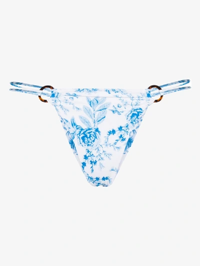 Shop Juillet Blue Emma Wilder Floral Print Bikini Bottoms