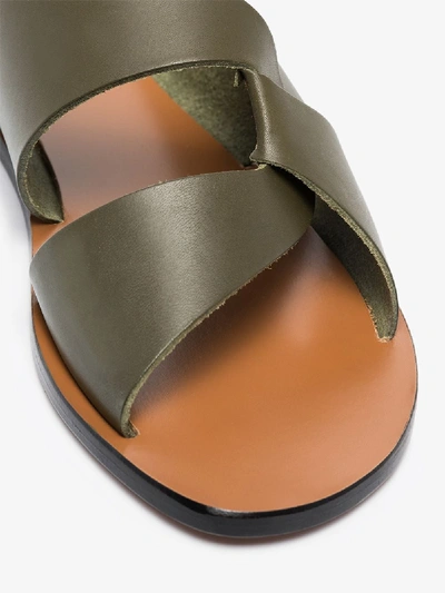 Shop Atp Atelier Allai Leather Sandals In Green