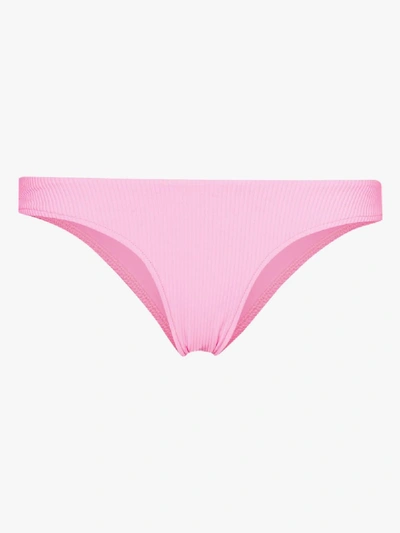Shop Frankies Bikinis Kelly High Leg Bikini Bottoms In Pink