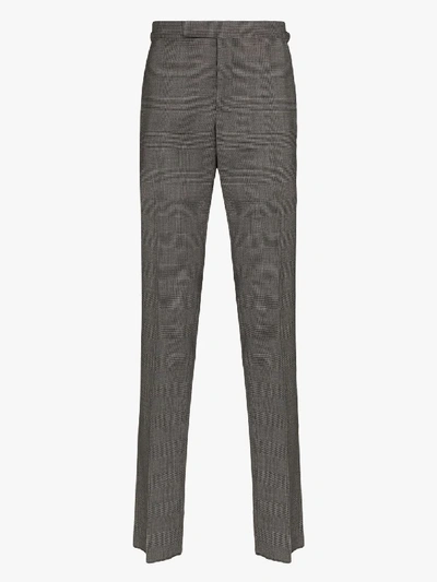 Shop Tom Ford O'connor Checked Tailored Trousers In Grey