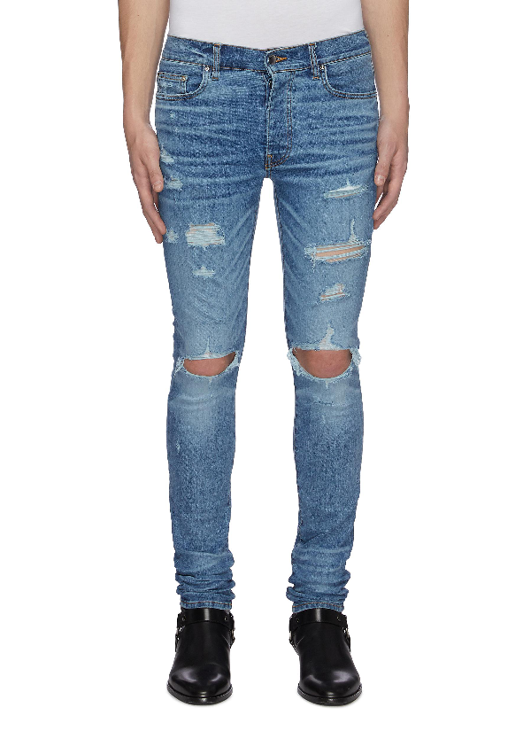 amiri blue thrasher jeans