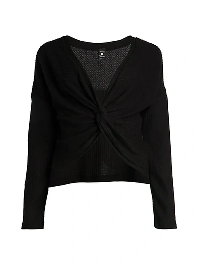 Shop Electric Yoga Wrap Knot Sweater In Black
