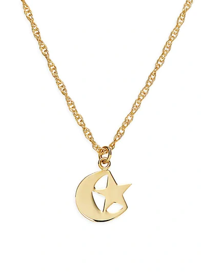 Shop Saks Fifth Avenue 14k Yellow Gold Star & Moon Necklace