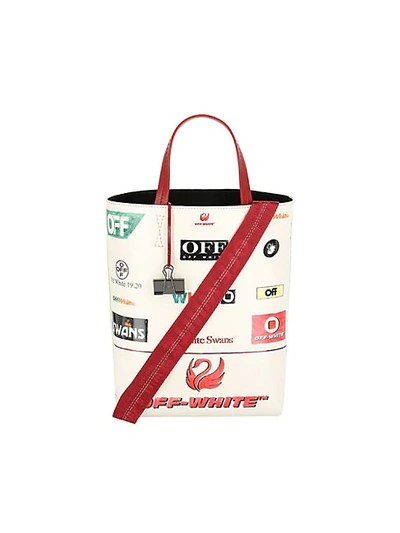 Shop Off-white Swans Print Logo Strap Tote In White