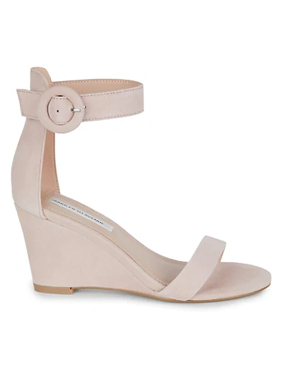 Shop Saks Fifth Avenue Daisie Suede Wedge Sandals In Rose