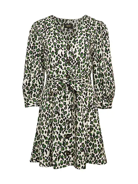 fit and flare leopard print dress