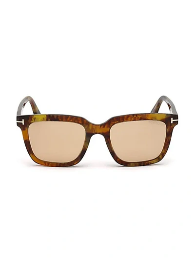 Shop Tom Ford Marco 53mm Square Sunglasses In Havana