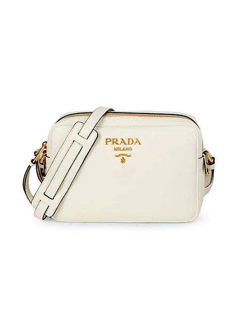 Prada Pebbled Leather Crossbody Bag In 