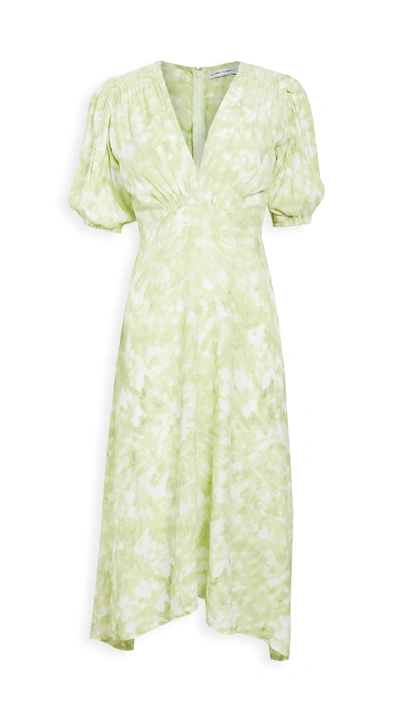 Faithfull The Brand Vittoria Midi Dress In Roos Tie Dye Lime | ModeSens