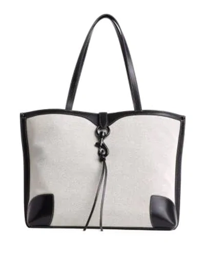 Shop Rebecca Minkoff Megan Canvas Tote In Black