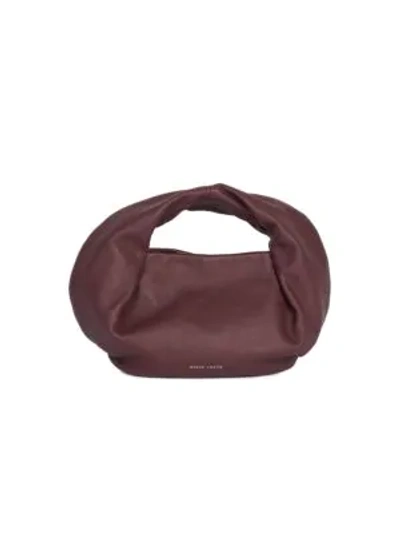 Shop Danse Lente Mini Lola Leather Baguette Bag In Dark Sienna