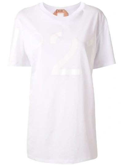 Shop N°21 Logo-print Crew-neck T-shirt In White