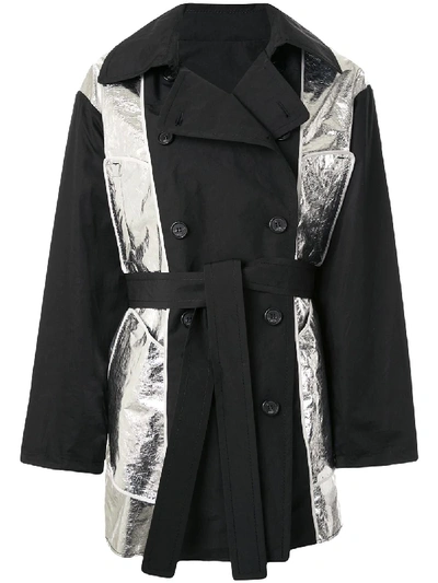 Shop N°21 Zip-off Panel Trench Coat In Black