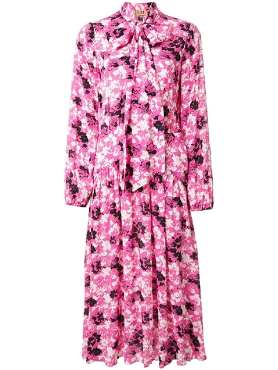 Shop N°21 Floral Scarf Detail Dress In Pink