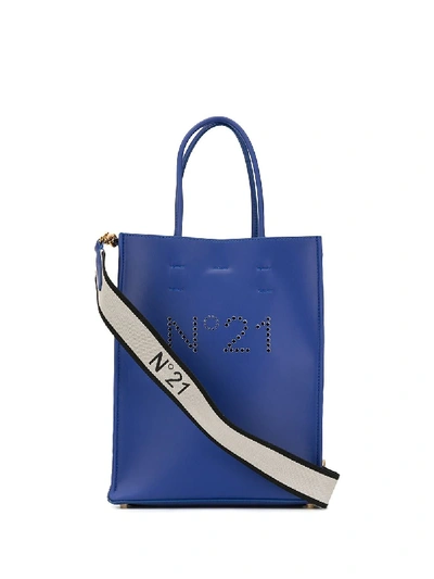 Shop N°21 Perforated Logo Tote In Blue