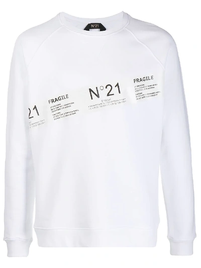 Shop N°21 Sweatshirt Mit Logo-streifen In White