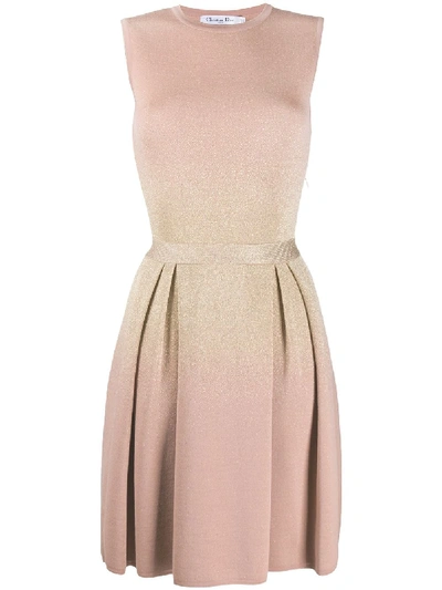Pre-owned Dior 2000 Pleated Skirt Dress In Neutrals