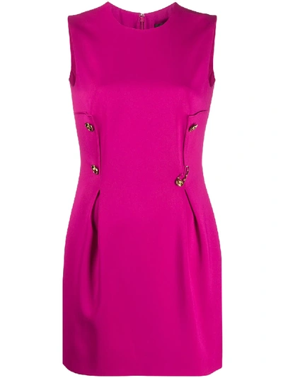 Shop Versace Safety Pin Short Dress In Pink