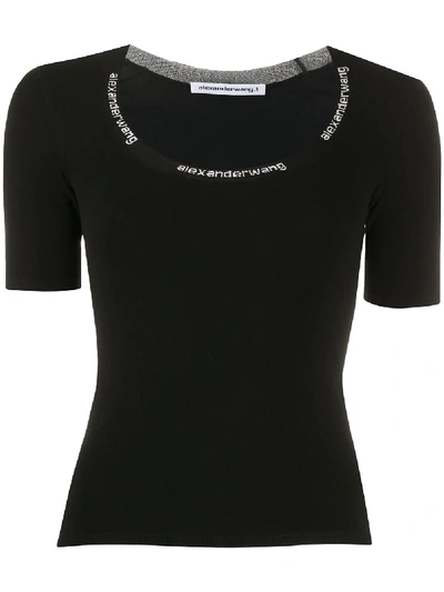 Shop Alexander Wang T Logo Short-sleeve T-shirt In Black
