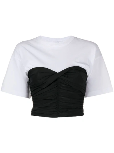 Shop Alexander Wang T Ruched Contrast T-shirt In White