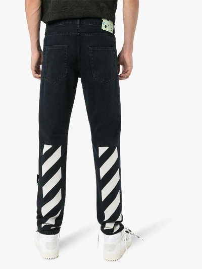 Shop Off-white Black Arrow Print Straight Leg Jeans