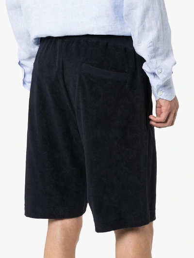 Shop Sunspel Towelling Shorts In Blue