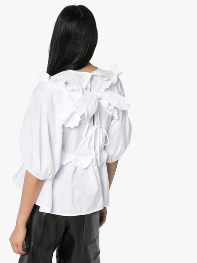 Shop Cecilie Bahnsen Marie Ruffled Cotton Blouse In White