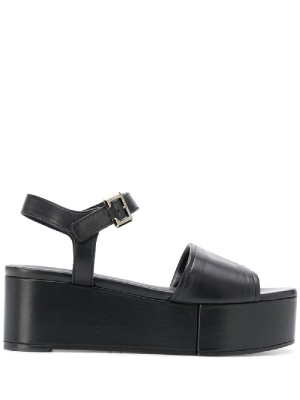 all black flatform sandals