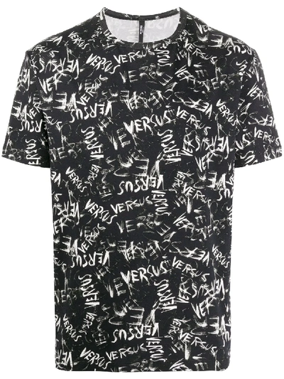 Shop Versus Graphic Print T-shirt In Black