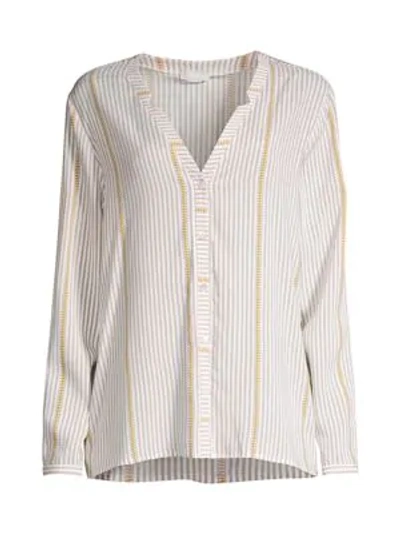Shop Hanro Women's Sleep & Lounge Woven Long-sleeve Shirt In Safari Stripe