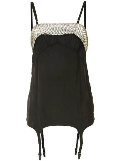 Shop Vera Wang Chain-link Trim Short Dress In Black