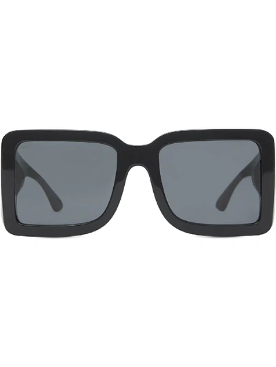 Shop Burberry Eyewear B Motif Square Frame Sunglasses In Black