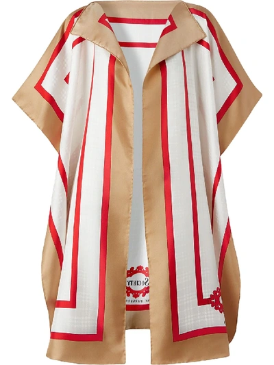 Shop Burberry Archive Scarf Print Cape In Weiss