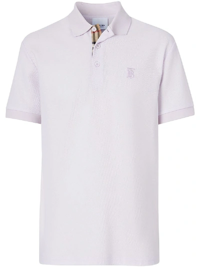 Shop Burberry Monogram-motif Short-sleeve Polo Shirt In Neutrals