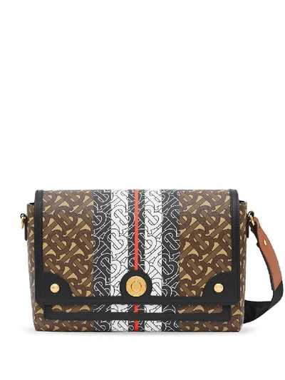 Shop Burberry Monogram Stripe Note Crossbody Bag In Neutrals