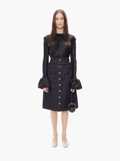 Shop Jw Anderson A-line Patch Pocket Skirt In Blue
