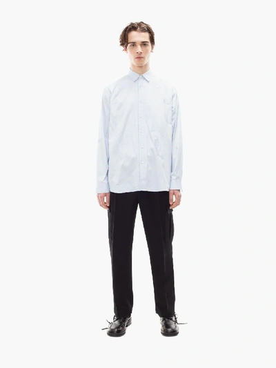 Shop Jw Anderson Relaxed Anchor Applique Shirt In Blue