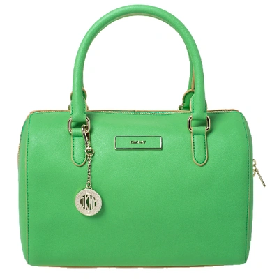 Pre-owned Dkny Green Saffiano Leather Boston Bag