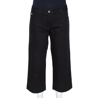 Pre-owned Dolce & Gabbana Black Denim Straight Leg Cropped Jeans L
