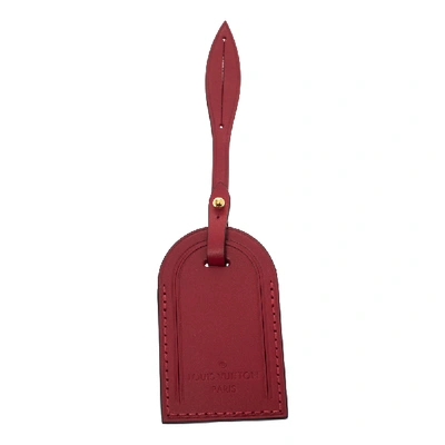 Pre-owned Louis Vuitton Red Leather Luggage Name Tag