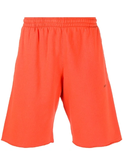 Shop Off-white Sprayed Arrows Track Shorts In Orange